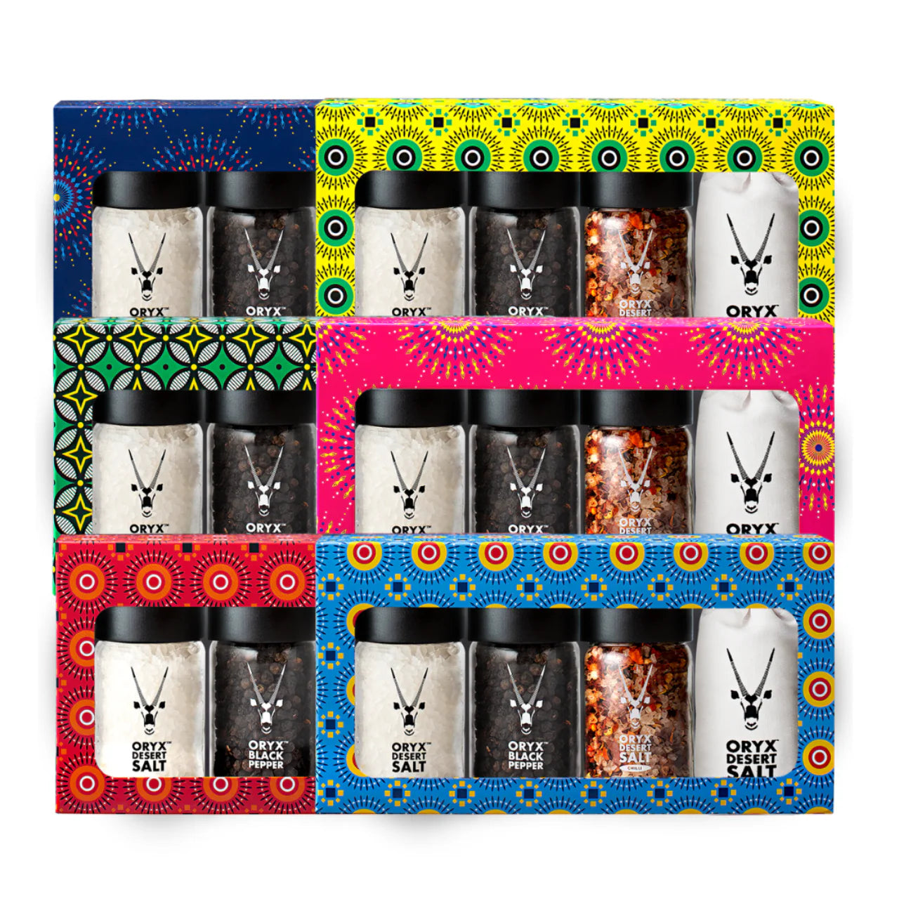 Oryx Mini Salt, Pepper & Chilli Grinders & Mini Coarse Bag