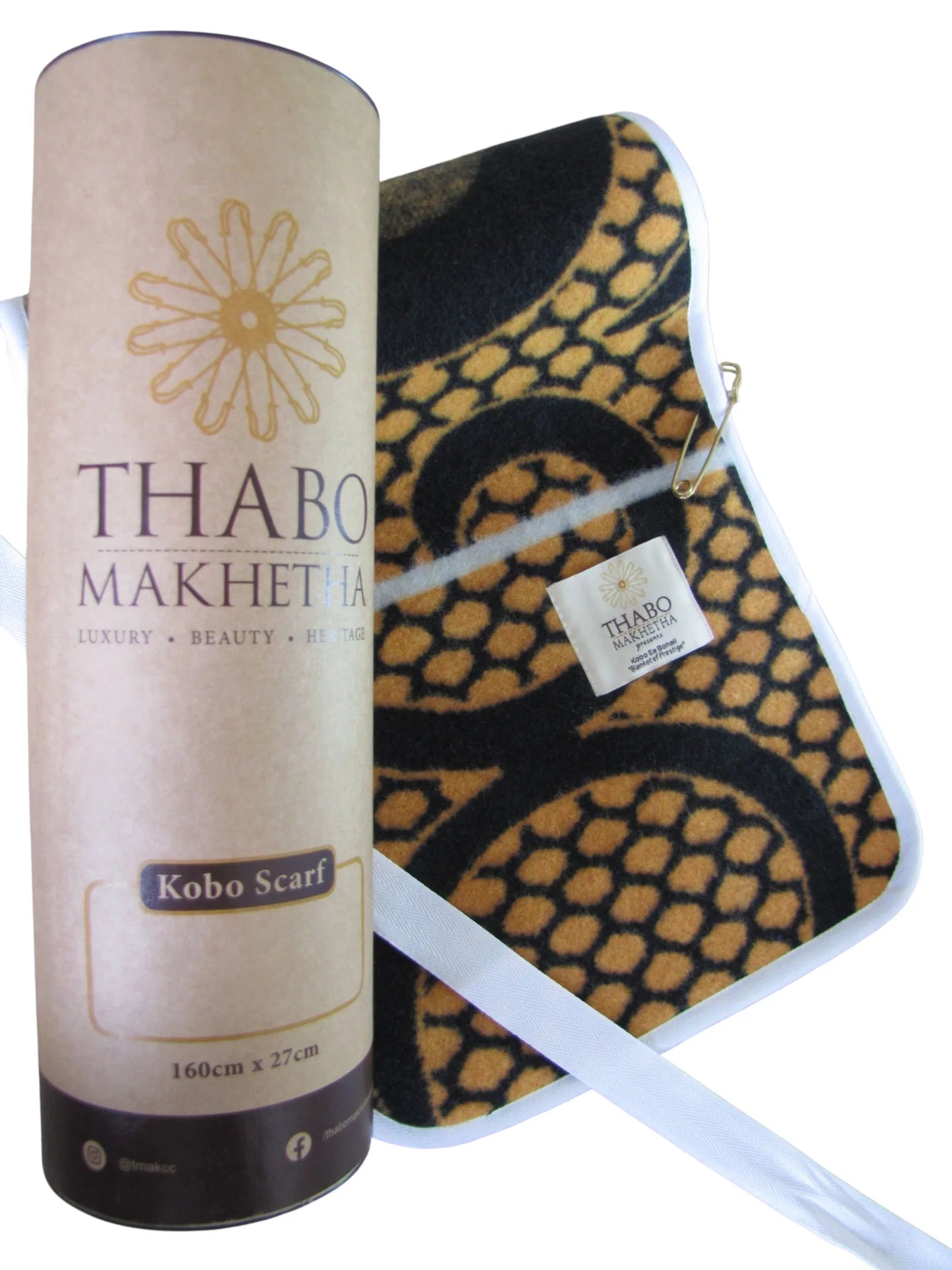Kobo Scarf - Seana Marena Brown (Brown/Black with White Line)