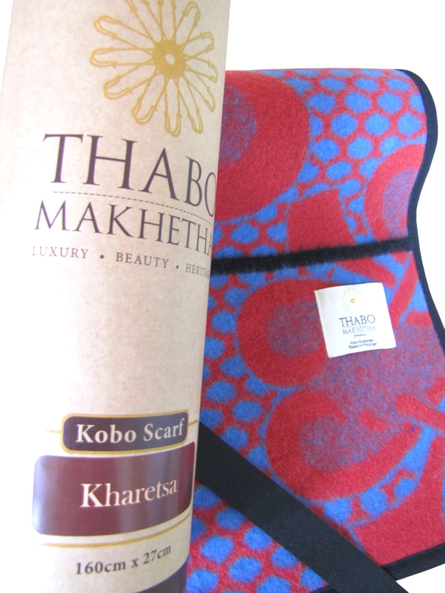 Kobo Scarf - Seana Marena Pink (Pink/Blue with Black Line)